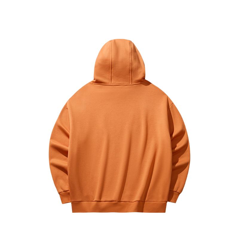 Anta Hooded Fleece Pullover Long Sleeve Knitted Casual Sweatshirt Unisex Sweatshirt Fly-Flower-Orange 972618705N-6