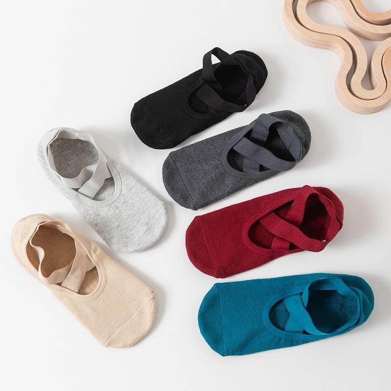 Thickened Looped Bottom Yoga Socks, Women's Cross-tied Socks, Yoga Socks for Beginners, Anti-slip and Anti-glue Dance Socks