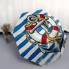1pc Nautical Anchor Lifebuoy Umbrella with Plastic Handle,Suitable for All Seasons UmbrellaPT502
