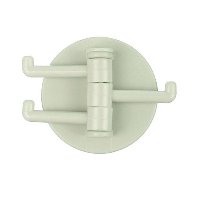 Universal Plastic Towel Hook 3-Split Rotating Holder Bathroom Door Back Hanger