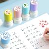 5Pcs/Set Round Emotional Expression Stamp French French Seal  Encourage Students