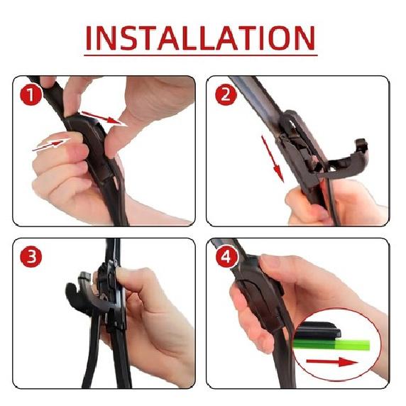 20" & 20" Car Black Windshields Front Wiper Blades Right Left Frameless Set of 2