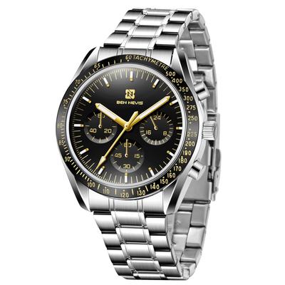 Top Marke Mode Quarz Herrenuhr Chronograph Stylist Multifunktionale Edelstahl Wasserdicht Business Sport Männliche Uhr