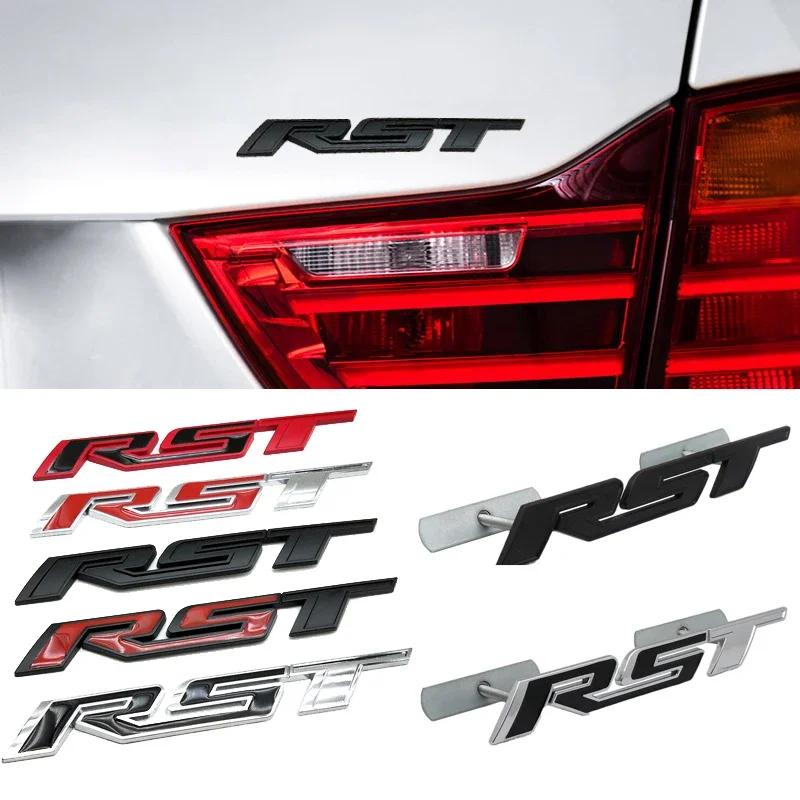 Metal RST Logo Car Front Grille Emblem Auto Trunk Sticker for Chevrolet Camaro Cavalier Onix Cruze Aveo Silverado la2
