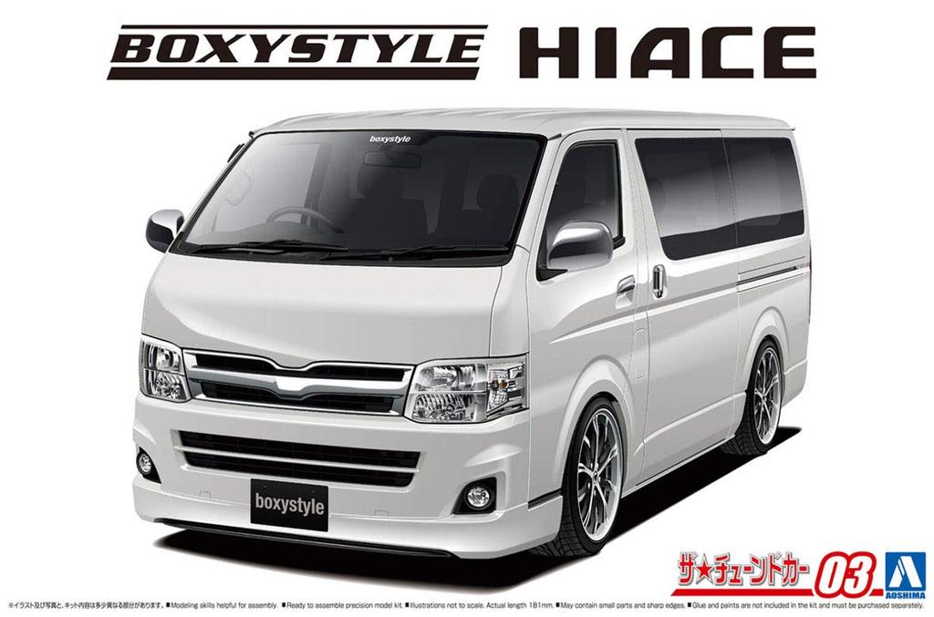 Aoshima Bunka Kyozaisha The Tuned Car Series Boxystyle TRH200V Hiace Super GL 2010 Plastic Model 1/24 No.3 (Toyota)