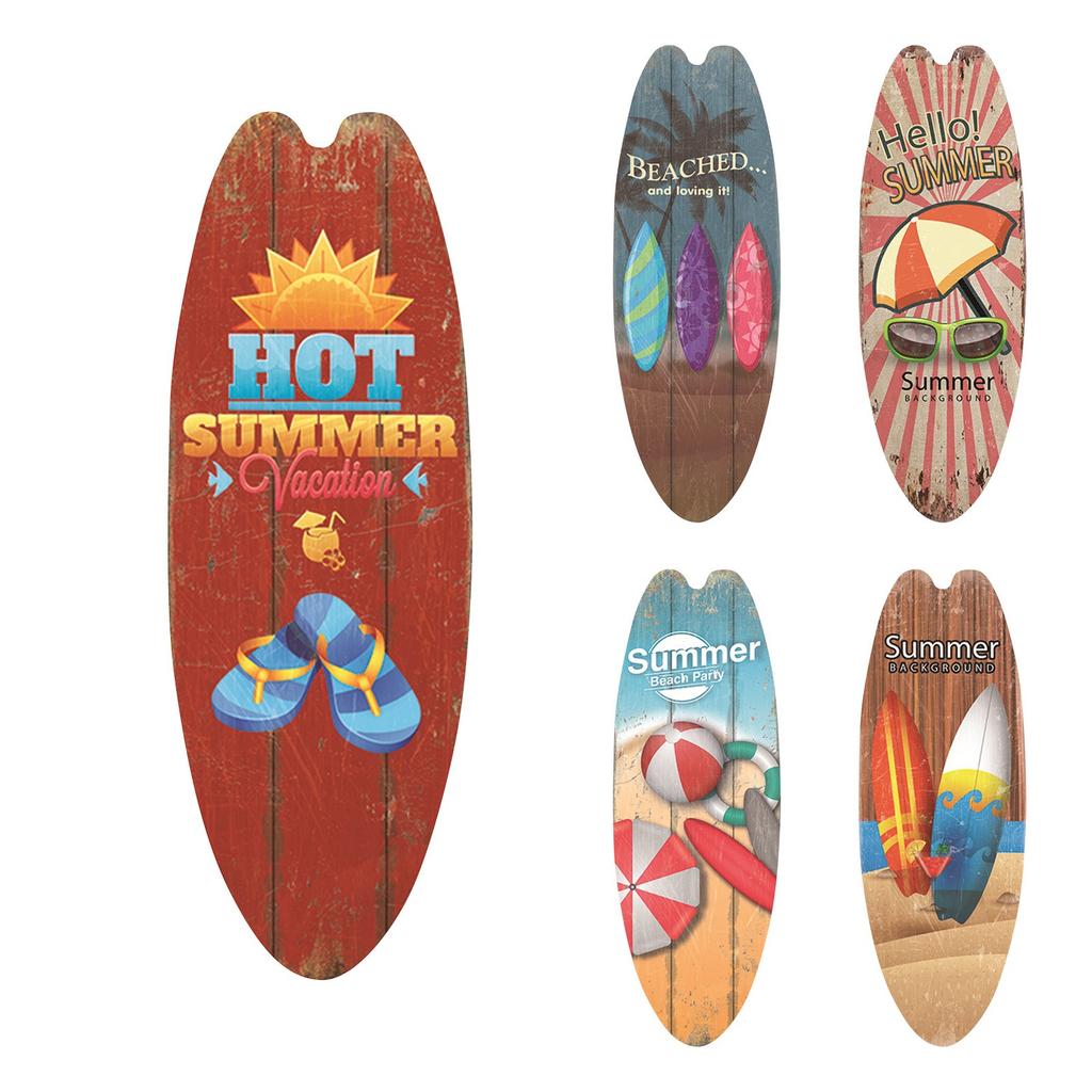 Casual Home Decor Vintage Wooden Sign Surfboard Wooden Sign Beach Style Hanging