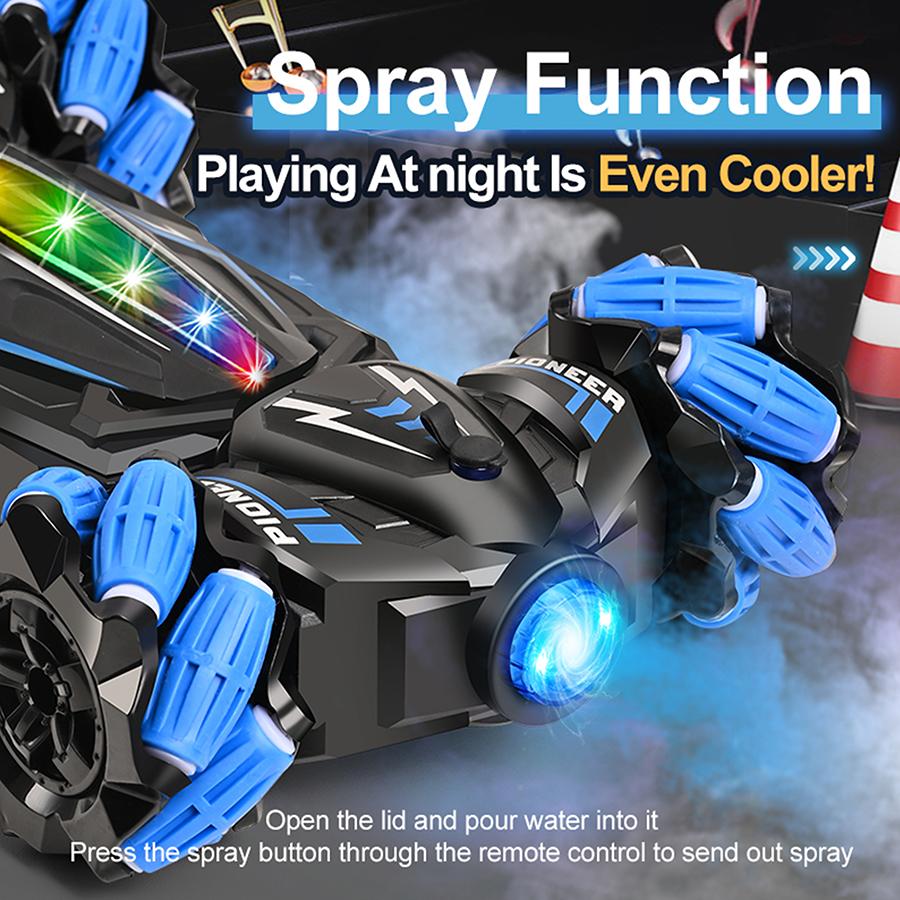 2.4g Four-Wheel Drive Spray Remote Control Stunt Car Colorful Led Light Gesture Sensor Independent Control Sound and Light Cool