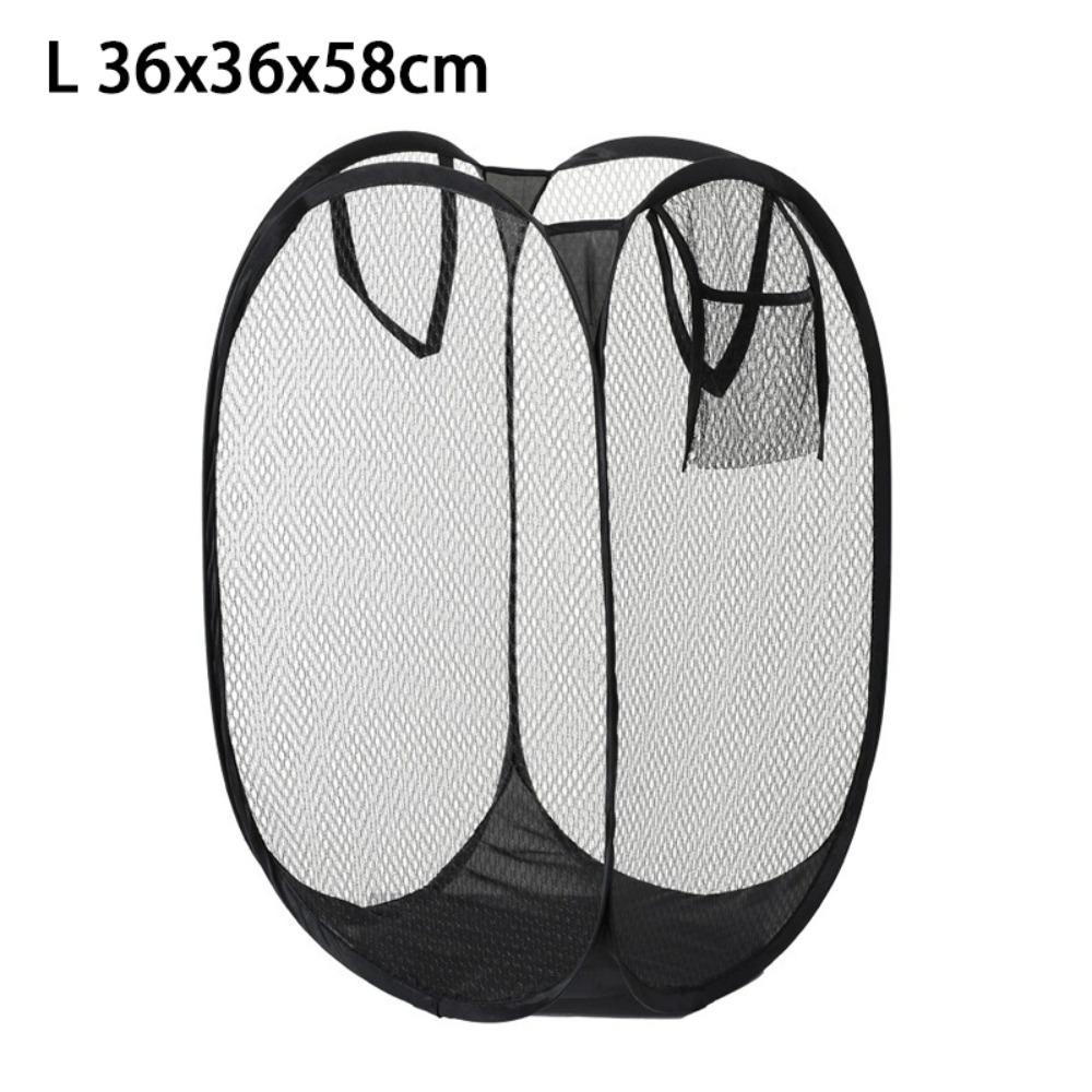 Portable Foldable Dirty Clothes Basket Mesh Breathable Clothes Storage Basket Large Capacity Easy Storage Laundry Basket