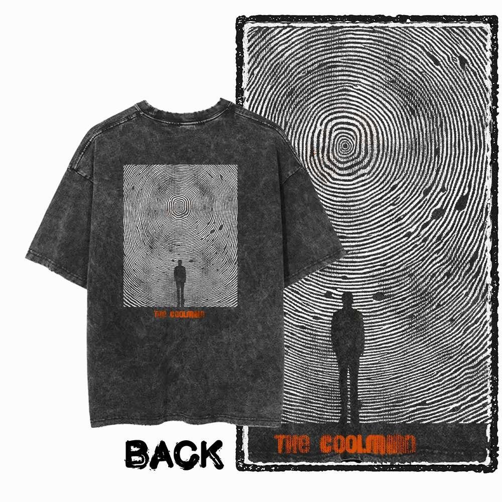 G13 Back Printing Cool Printing Men's T-shirt/pickled Streetwear Large Size Retro O-neck Men's T-shirt