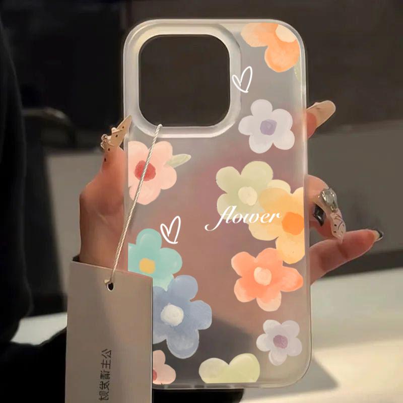 Oil Painting Flower Phone Case For iPhone 16 Case iPhone 14 13 12 11 15 Pro Max 13 12 Mini 7 8 Plus X XS XR SE2 Soft TPU Cover