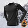 Men's Winter Fleece-Lined Quick-Dry Long Sleeve Base Layer for Running & Fitness