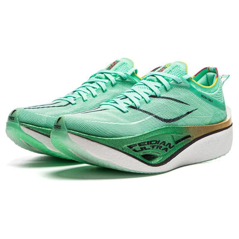 New LiNing Feidian 4 Ultra Cushioning Anti Slip Wear Resistant Breathability Low Top Running Shoes Unisex Green White ARMU003-9