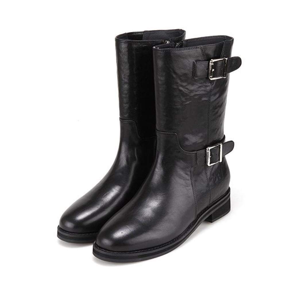 Barbara Leather 5.5cm Casual Biker Boots Bbi855bk 250mm