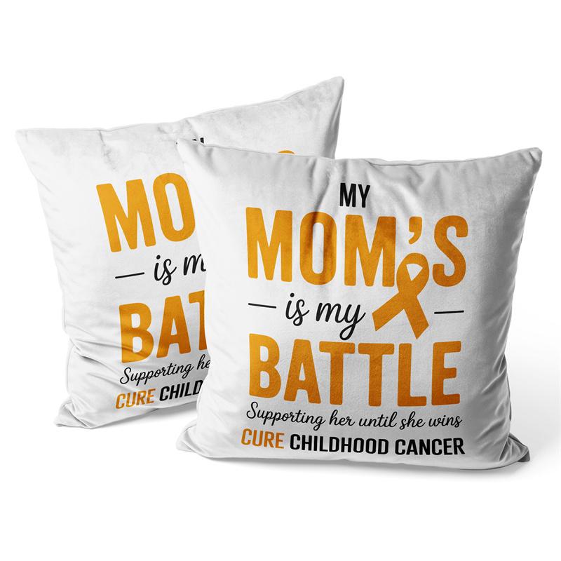 Gaslight Gatekeep Girlboss Childhood Cancer Awareness Pillow Cover Gold Ribbon Retro Groovy Wavy Design Cushion Case