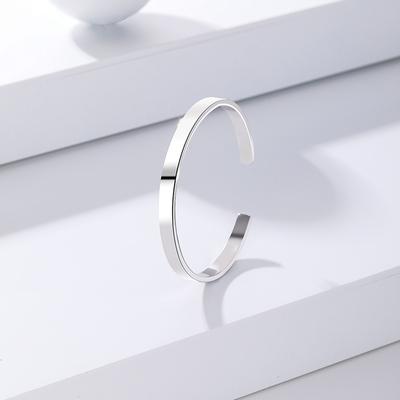Source Schmuckfabrik Leichter Luxus Nischendesign S925 Sterlingsilber Glattes Offenes Armband für Mädchen, Einfaches und Trendiges Armband