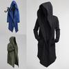 Long Coat Men Oversize Hooded Solid Color Jacket Cardigan Trench for Autumn