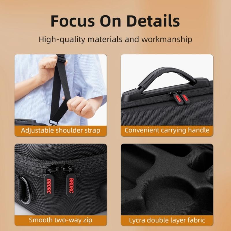Portable Drones Carrying Case With Inner Compartments, Water Resistant For Drones, Lightweight Design Handbag