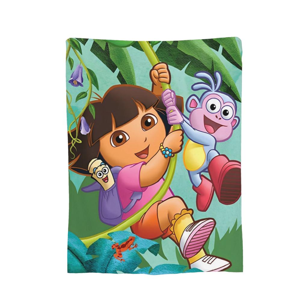 D-Doras der Entdecker Cartoon-Decke Fleece Sommer Klimaanlage Multifunktionale warme Überwurfdecke für Sofa, Auto, Bettdecke