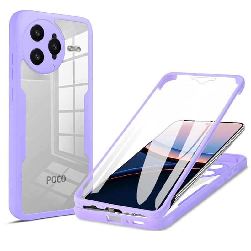 

Чохол 360 повного захисту для Xiaomi Redmi A5, Poco F7 Ultra, Poco F7 Pro Чохол з вбудованою захисною плівкою для екрана for Xiaomi Poco F7 Ultra фіолетовий