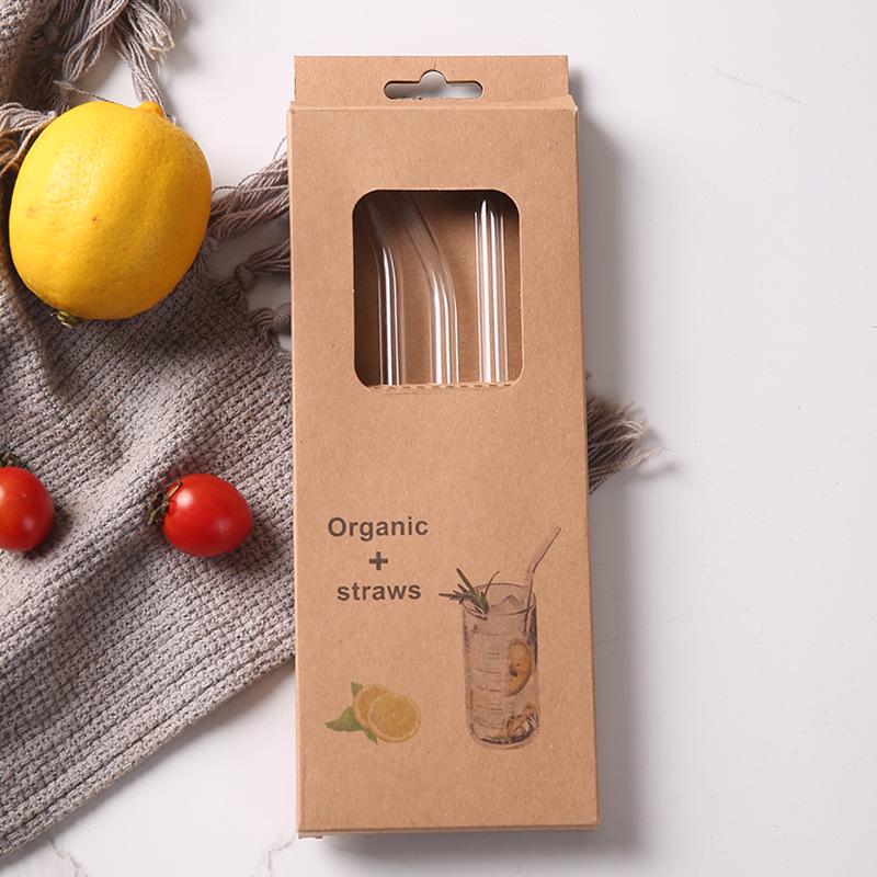 High-Temperature Resistant Transparent Glass Straw for Juice and Milk