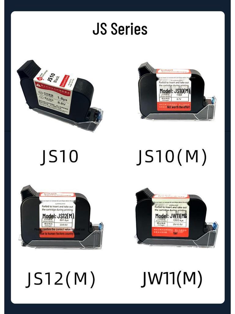Quick-Dry Ink Cartridge for Multiple Inkjet Coder Models JS10, JS12, IQ800, 880, 797, 2590, 1704