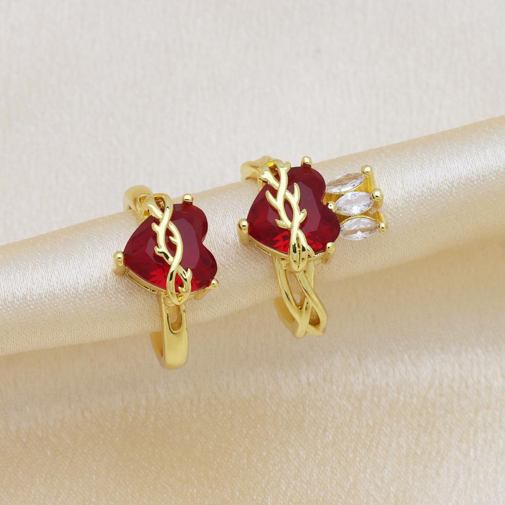 Happy Heart-Shaped Love Wings Open Ring Ring Ring Copper Gold-Plated High-End Jewelry