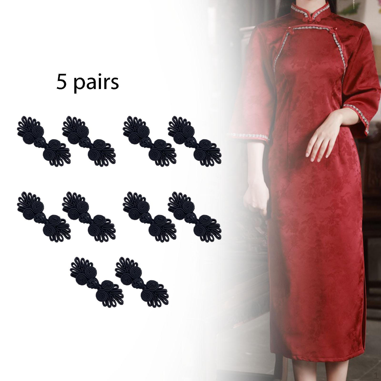 

5 штук Ґудзики-застібки «Китайський вузол жаба» Шикарний декор Застібка для чорний