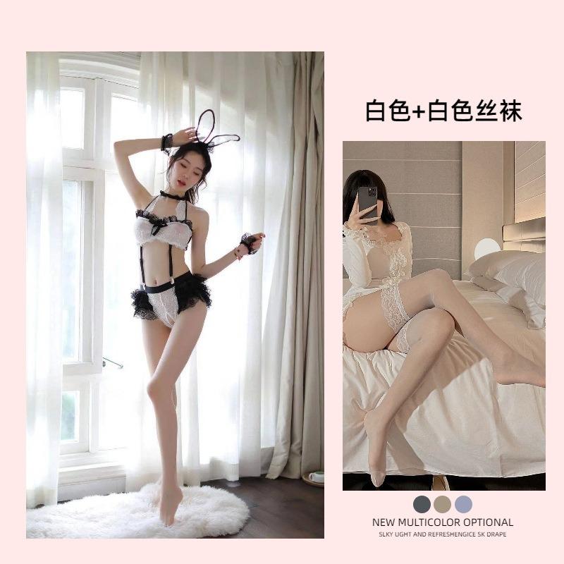 Sexy Lingerie Women's Suit Free Sexy Cute Bunny Girl Nightclub Perspective Lace Maid Uniform Hot