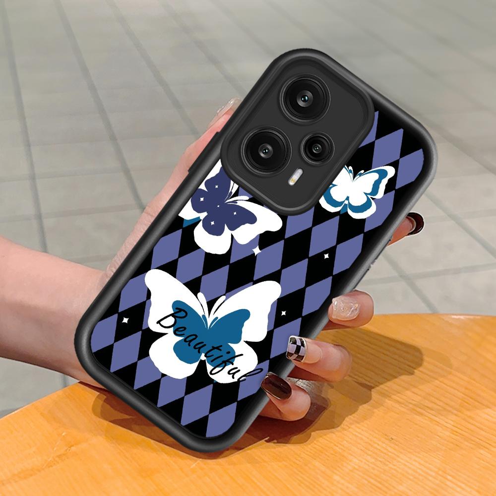 Model de imprimare cu scară pătrată din silicon moale Carcasă pentru telefon Acoperire completă Cameră cu protecție antișoc Carcasă din cauciuc pentru Xiaomi Redmi