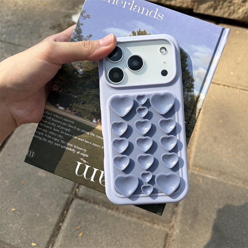 

Candy Colors Love Heart Suction Cup Phone Case For iPhone 17 16 15 14 Pro Max Soft Silicone Matte Shockproof Protective Cover iPhone 15 сірий