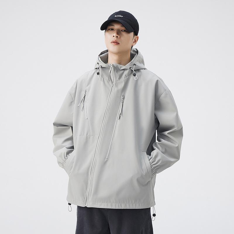 Autumn Jacket Hooded Jacket Men's Autumn Outdoor Windproof Waterproof Tide Brand Tooling Mountaineering Jacket