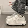 Anise white shoes women's 2025 spring new Velcro women's shoes platform McQueen fashion retro sports board shoes women