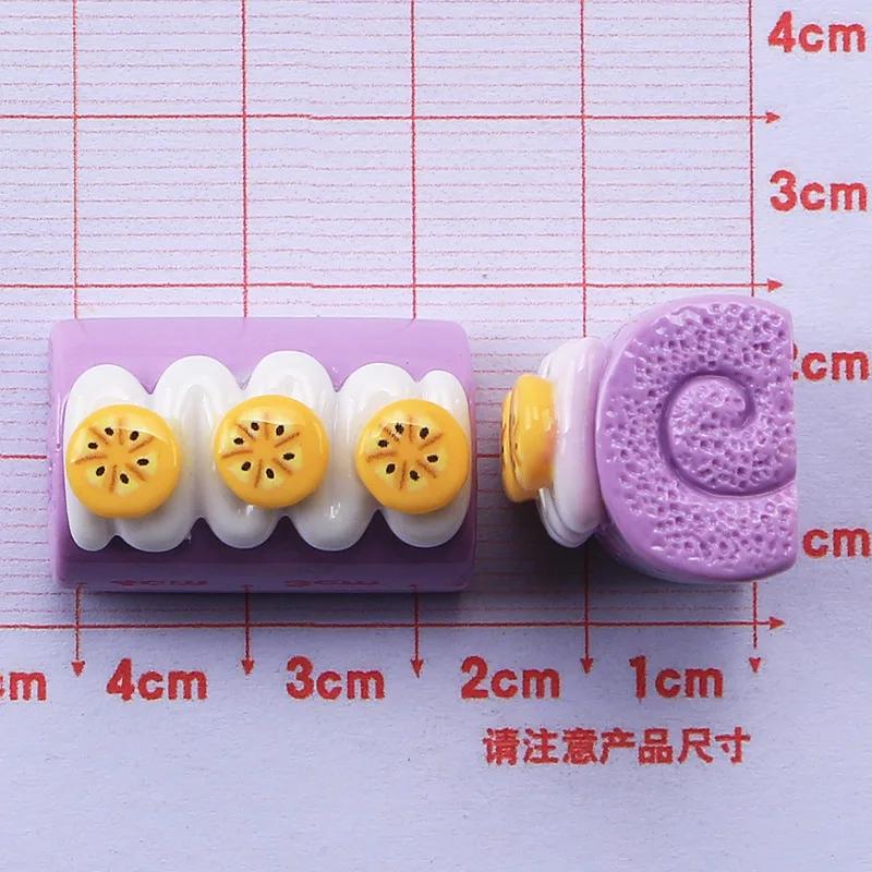 10/100Pcs 3D Miniatures Dollhouse Resin Roll Food Play Diy Handmade Materials Keychain Headgear Refrigerator Accessories Resin