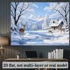 1Pcs Winter Forest Reindeer Cottage Decoration Background Winter Backdrop For Photo Studio Photo Booth Party