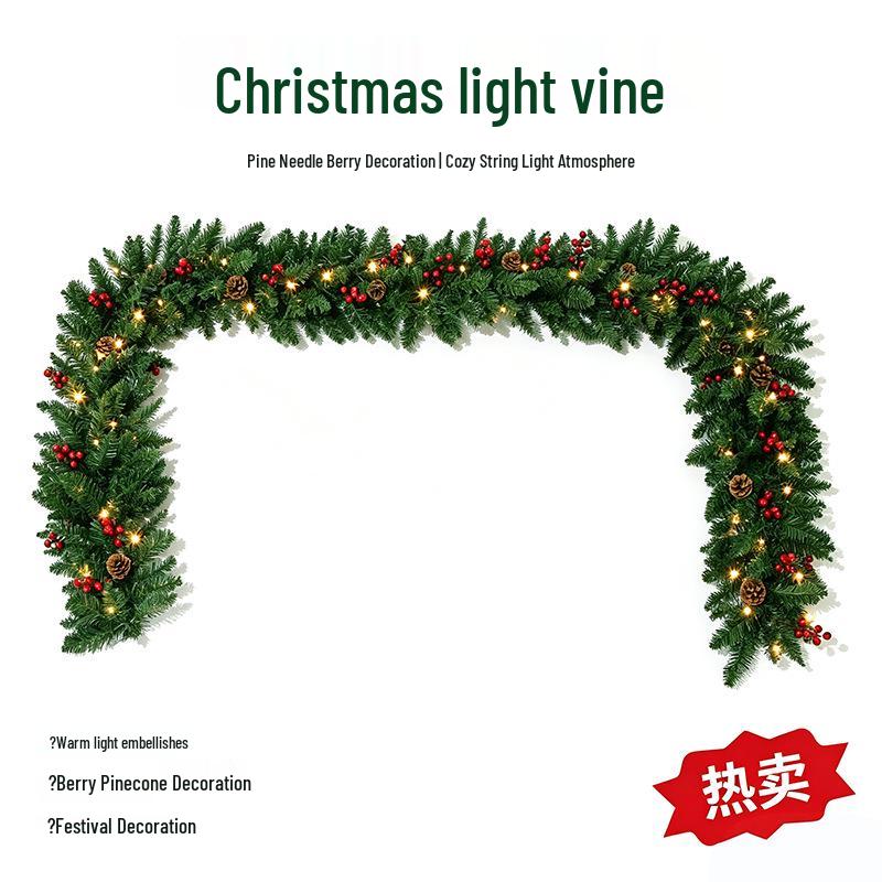 2,7 Meter grüne PVC-Weihnachtsgirlande Dekoration für Hotels & Supermärkte