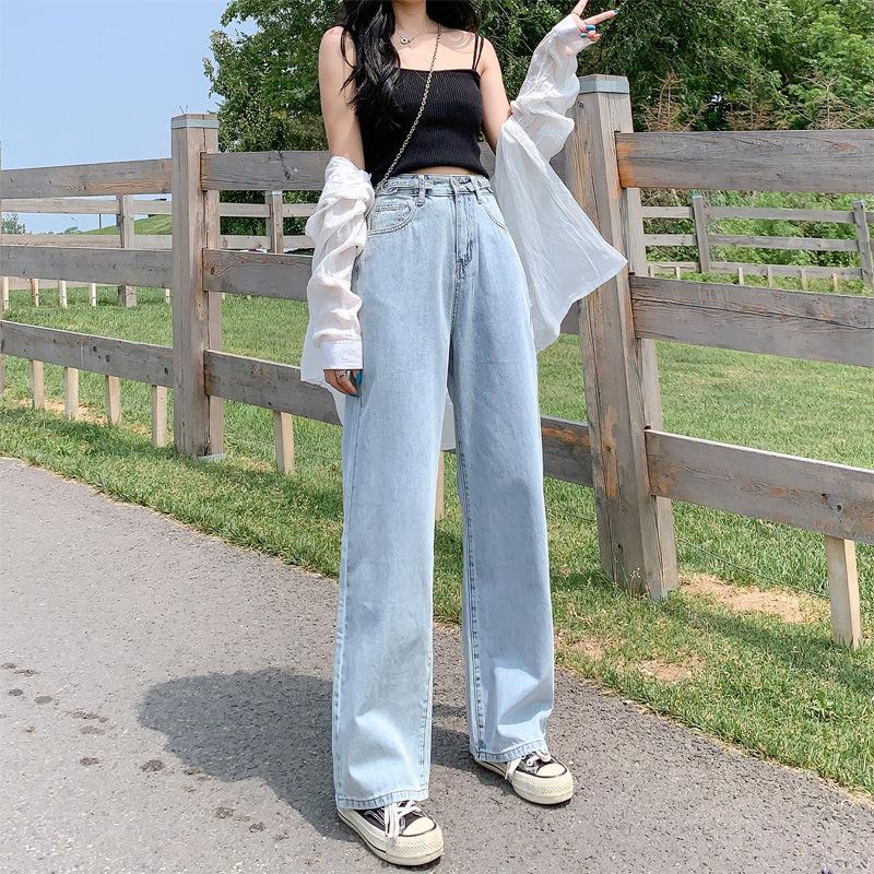 Buy High-waisted Wide-leg Pants Jeans 