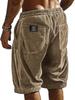 Back Pocket Black Label Men's Corduroy Summer Shorts - Loose, Casual, Multi-color Drawstring Pants