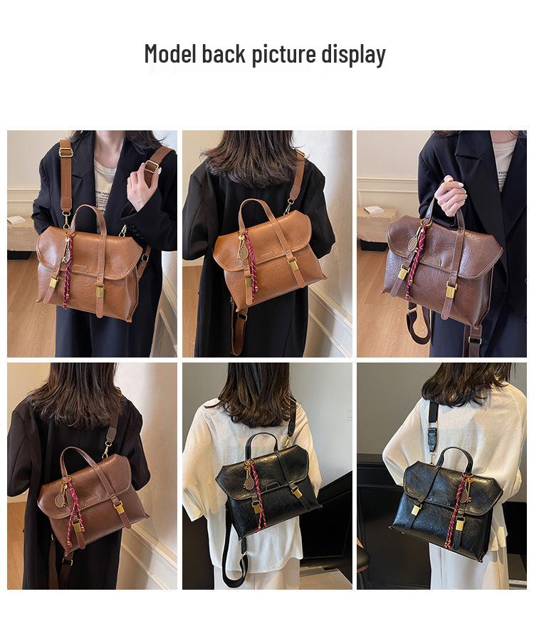 2024 Women's Retro Large-Capacity Backpack: Stylish Autumn & Winter Schoolbag, Perfect for Students & Travel.