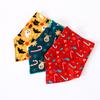 Pet Dog Cat Bandana Scarf Christmas Halloween Party Accessory Floral Print Cotton Triangle Bib