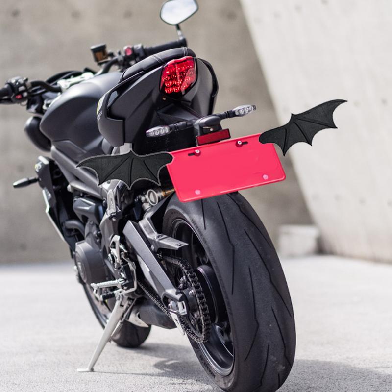 Bat Wing License Plate Frame 2PCS Bat Wings Car Kit For Auto Decorations Halloween Car Bat Wings Decorations Bat Wings Car Kit