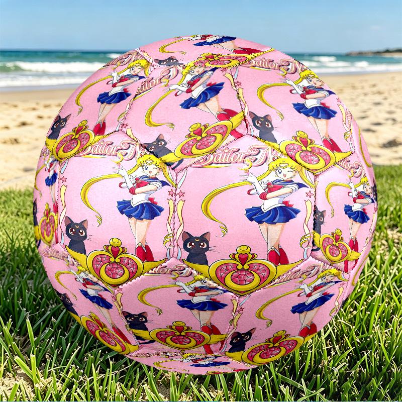 Sailor Moon Print Size 5 Soccer Ball, PU Wear Resistant Football for Match Training and Daily Practice, Birthday Gift for Soccer Fans