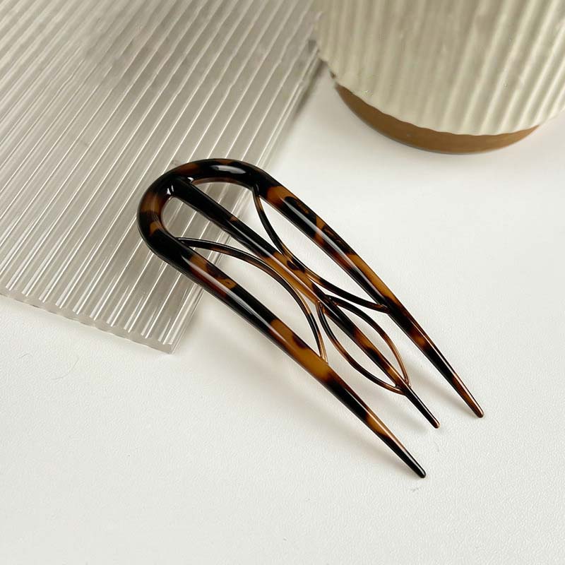 Vintage Acetat U-förmiger Haarstab Haarforke Frisurwerkzeuge Haarnadel Geometrisch Frauen Mädchen Haaraccessoires Kopfschmuck