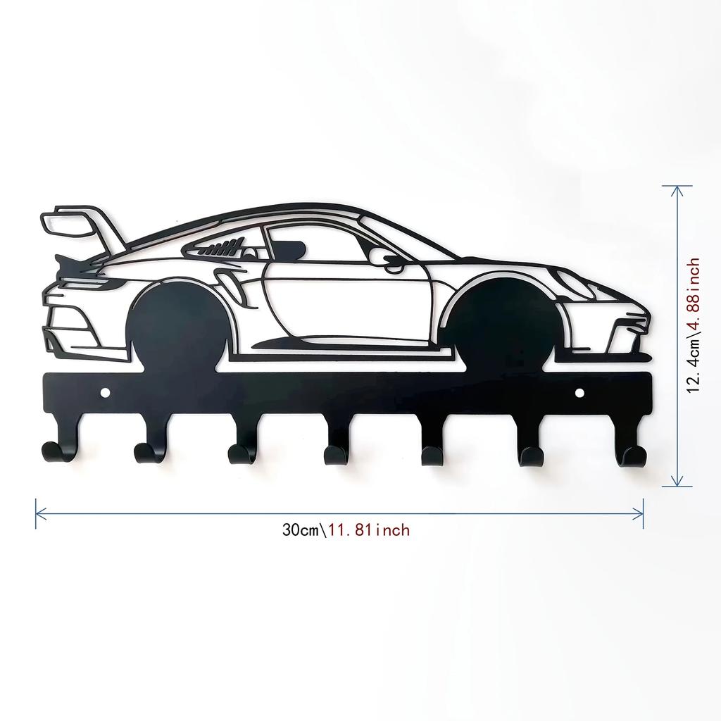 Punch Hole Mounting Towel Hanging Wall Mounted Black Car Style Metal Hook Cloth Hanger Wall Art Decoration Storage Hanger Shelf