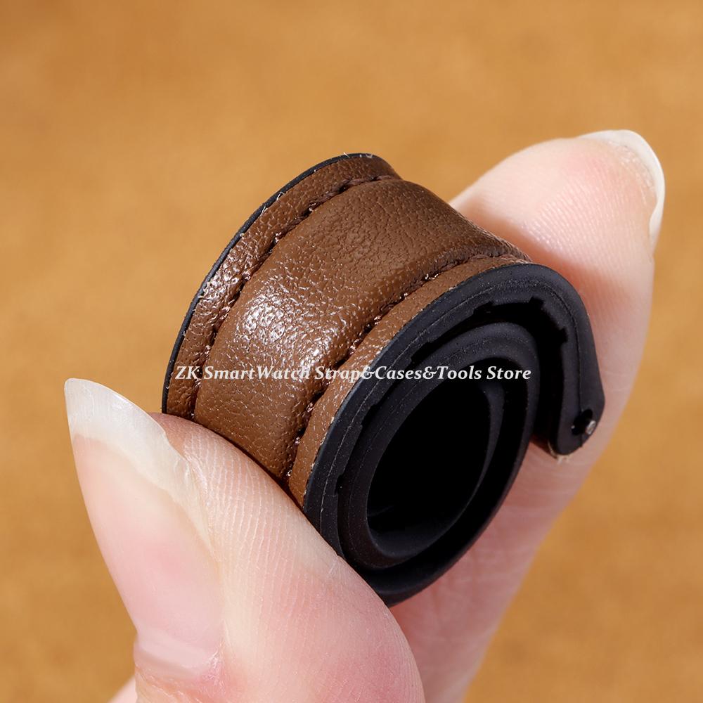 Leather Watch Strap 10mm 12mm 14mm 16mm for Men Women Universal Soft Wrist Band Ultra Thin Bracelet Pin Clasp Watch Accessories
