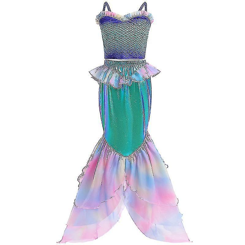 The Little Mermaid Movie Girls Cosplay Catch Fishtail Swim Two-piece