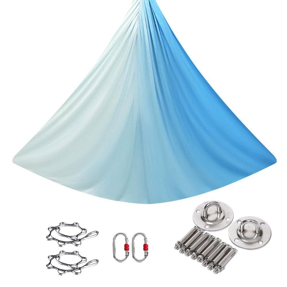 

Гамак для йоги з градієнтним кольором: Еластичний, Розширений, Слінг з повітряного шовку для домашнього та студійного використання