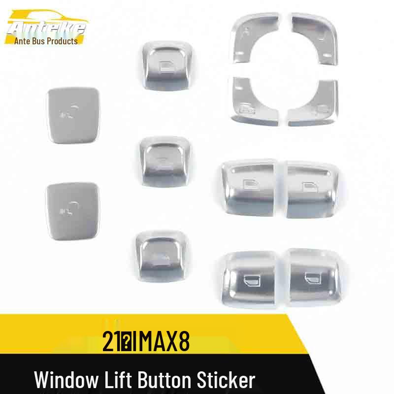 IMAX8 Glas-Fensterheberknopf & Aluminiumlegierung Fensterarmlehnen-Schalter Zubehör für 21 Modelle