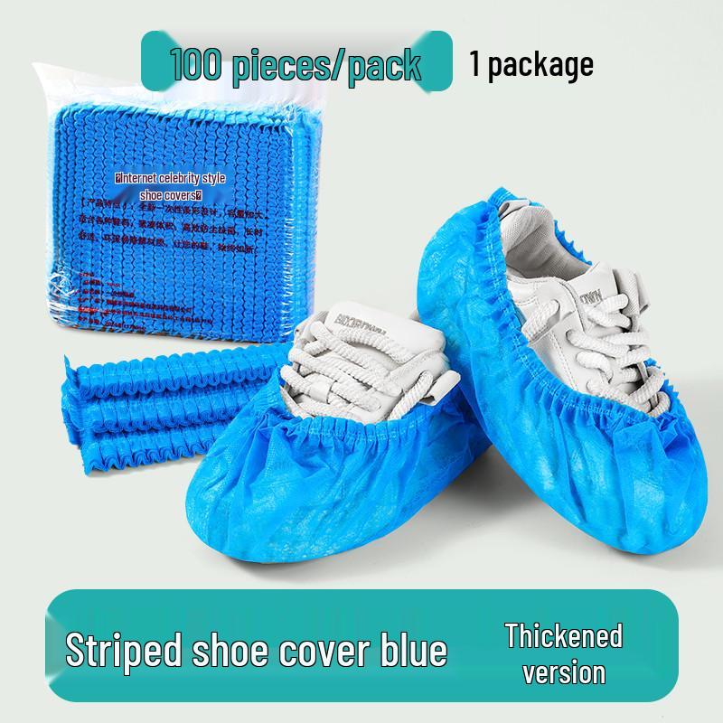 

Gray Striped Non-Woven Disposable Shoe Covers for Indoor Use