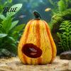 Aquarium Versteck Kürbis Aquarium Versteck Halloween Dekoration Harz Jack-O-Lantern Dekorationen Versteckhöhle für Betta Garnelen Hohl