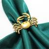 Elegant Gold Crablet Design Metal Napkins Clip Secure Holds Fabric Napkins for Dining Table Decoration